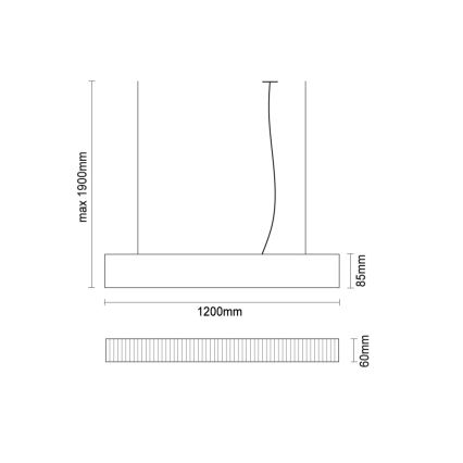 LED liustra ant laido LED/55W/230V 3000/4000/6500K 120 cm balta