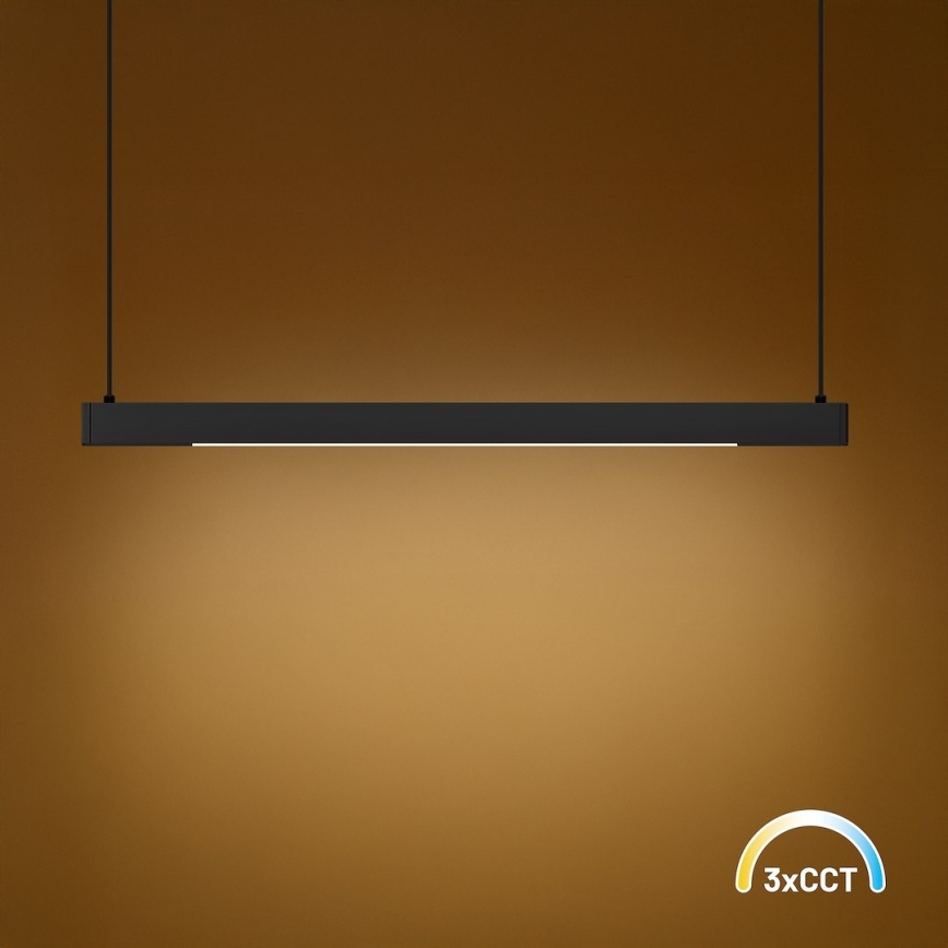 LED liustra ant laido LINEA LED/36W/230V 3000/4000/5700K CRI 90 juoda