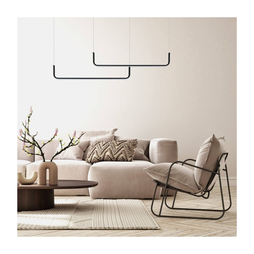 LED liustra ant laido MALAWI 2xLED/20W/230V 3000/4000/6000K juoda