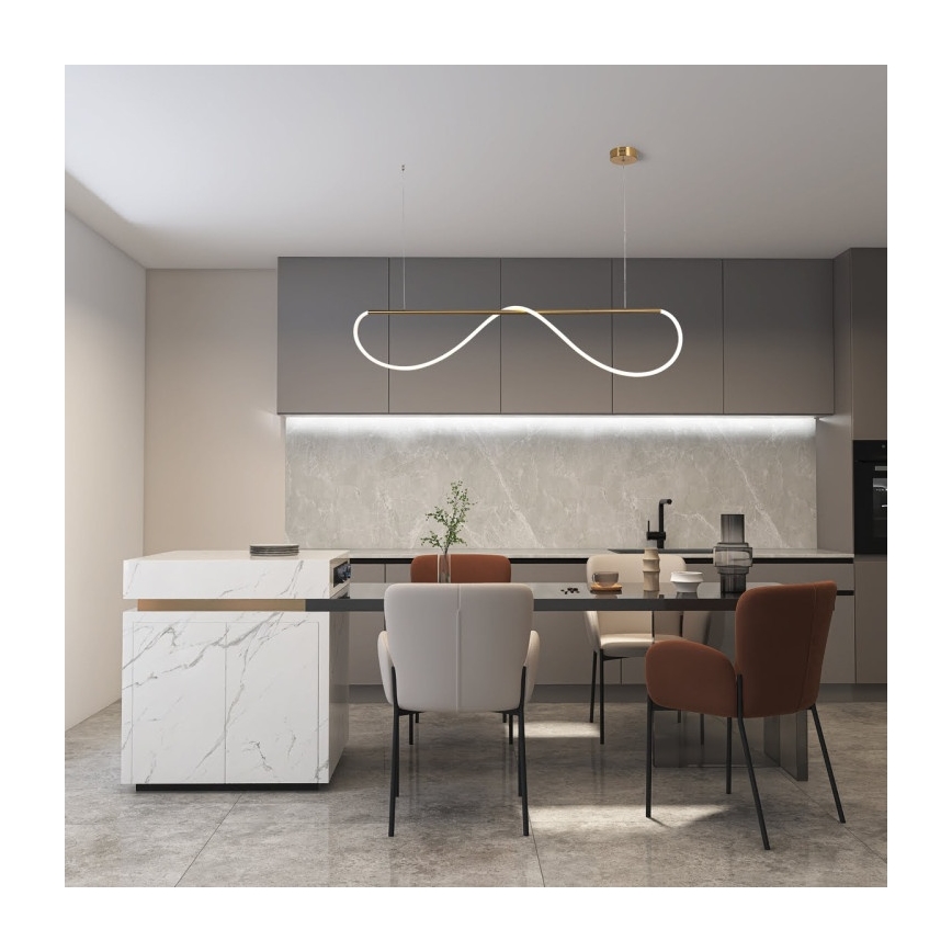 LED liustra ant laido MELECA LED/36W/230V 3000/4000/6000K 160 cm auksinė