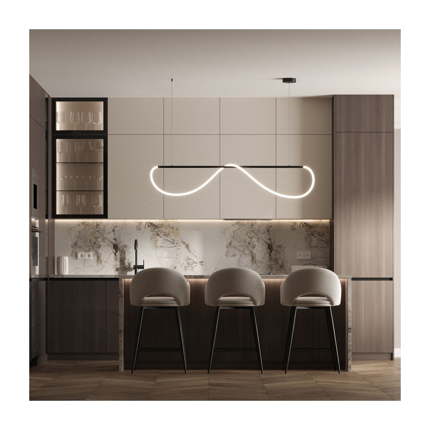 LED liustra ant laido MELECA LED/36W/230V 3000/4000/6000K 160 cm juoda