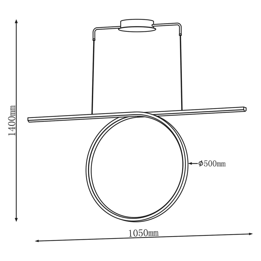 LED liustra ant laido ODETTA LED/42W/230V 4000K juoda