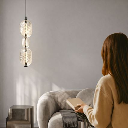 LED liustra ant laido PLAYA LED/12W/230V, juoda