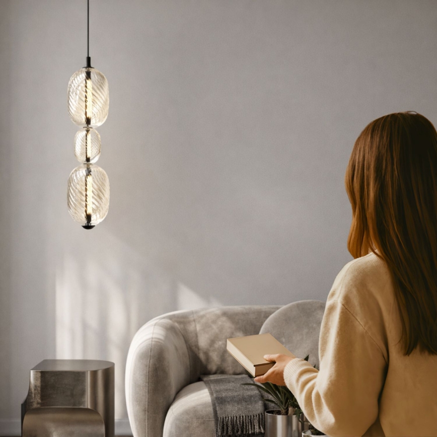 LED liustra ant laido PLAYA LED/12W/230V, juoda