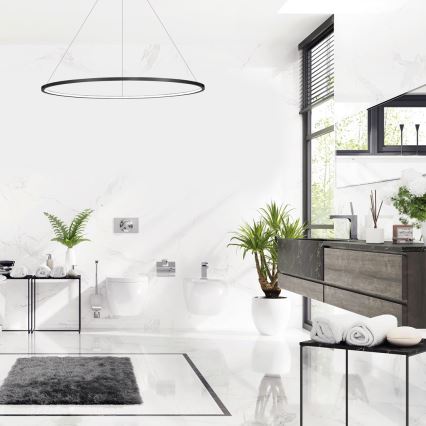 LED liustra ant laido SATURNO LED/65W/230V Ø 120 cm IP44 juoda