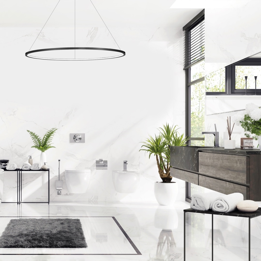 LED liustra ant laido SATURNO LED/65W/230V Ø 120 cm IP44 juoda