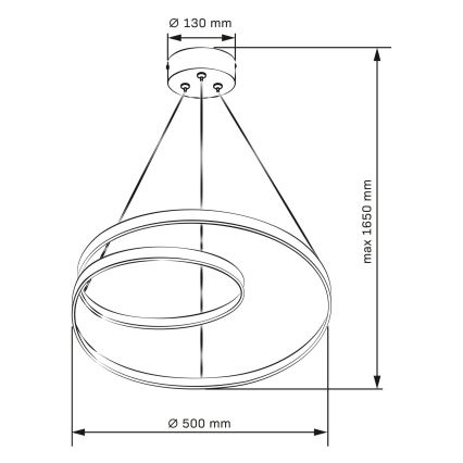 LED liustra ant laido ZEFIRA LED/40W/230V 4000K skersm. 50 cm auksinė