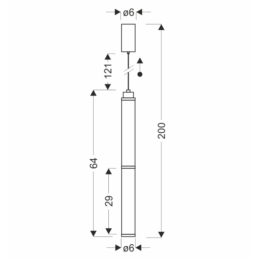 LED liustra ant lyno CORTE LED/18W/230V juoda
