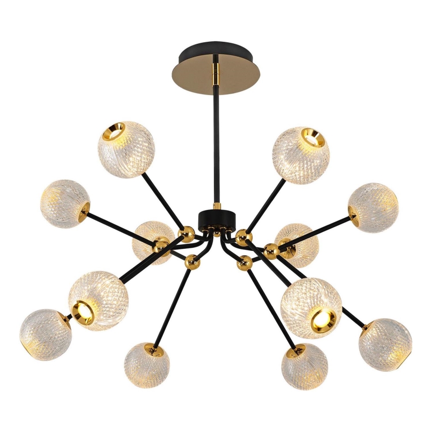 LED liustra ant strypo GELA 12xLED/5W/230V 3000K juoda/auksinė