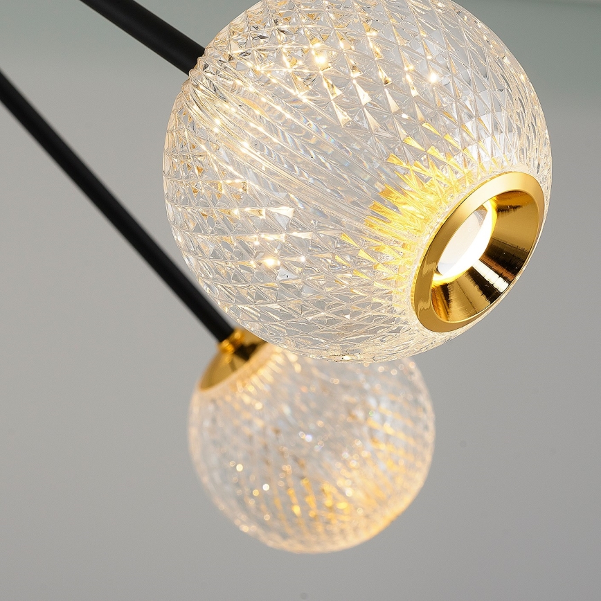 LED liustra ant strypo GELA 12xLED/5W/230V 3000K juoda/auksinė