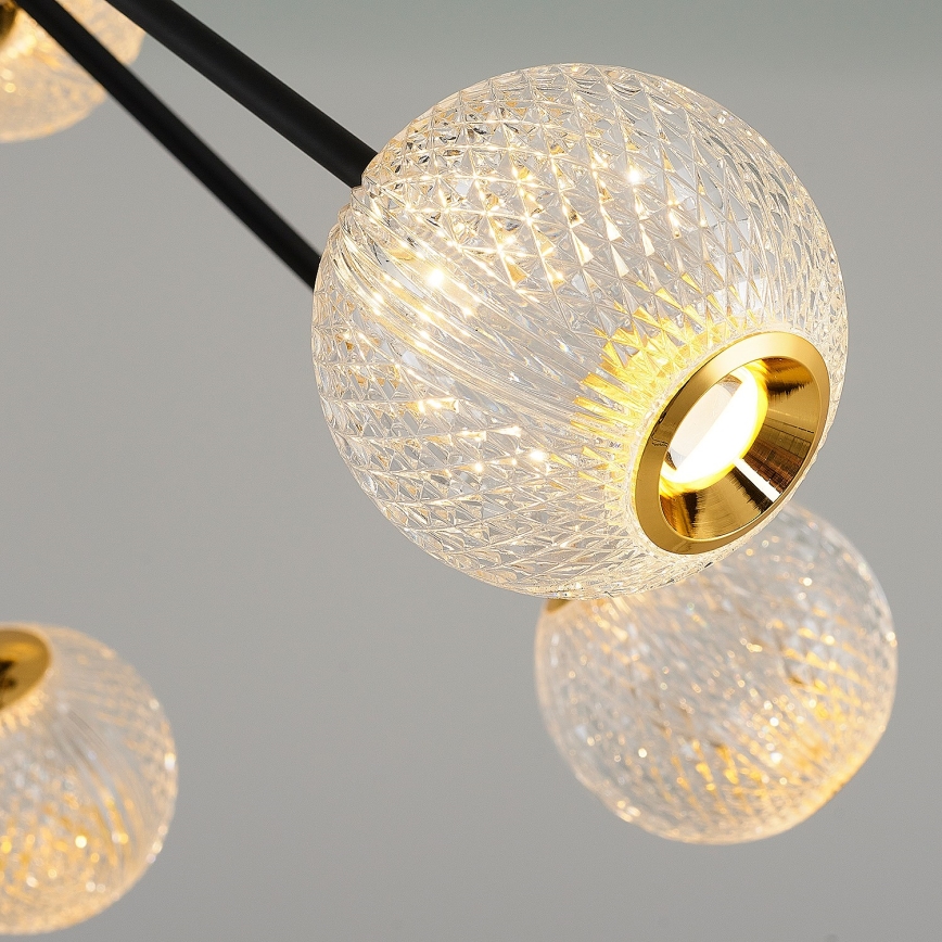 LED liustra ant strypo GELA 12xLED/5W/230V 3000K juoda/auksinė