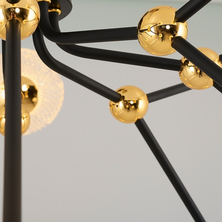 LED liustra ant strypo GELA 16xLED/5W/230V 3000K juoda/auksinė