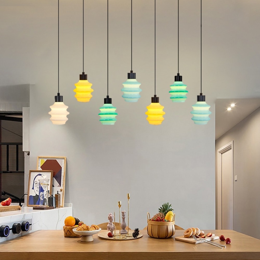 LED liustra ant troselio CACTUS 7xLED/2,8W/230V 3000K žalia/geltona/balta