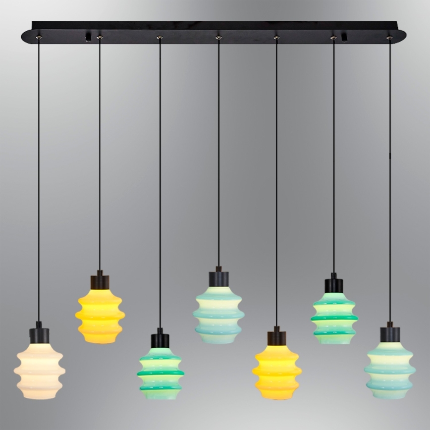 LED liustra ant troselio CACTUS 7xLED/2,8W/230V 3000K žalia/geltona/balta