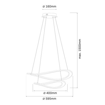 LED liustra ant troselio CASHMERE LED/75W/230V skersm. 59,5 smėlinė
