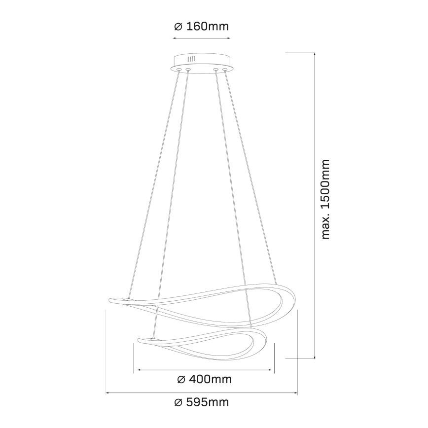 LED liustra ant troselio CASHMERE LED/75W/230V skersm. 59,5 smėlinė
