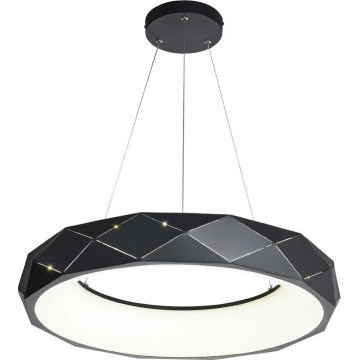 LED liustra REUS ant laido, 36W/230V, 4000K, Ø 61 cm, juoda