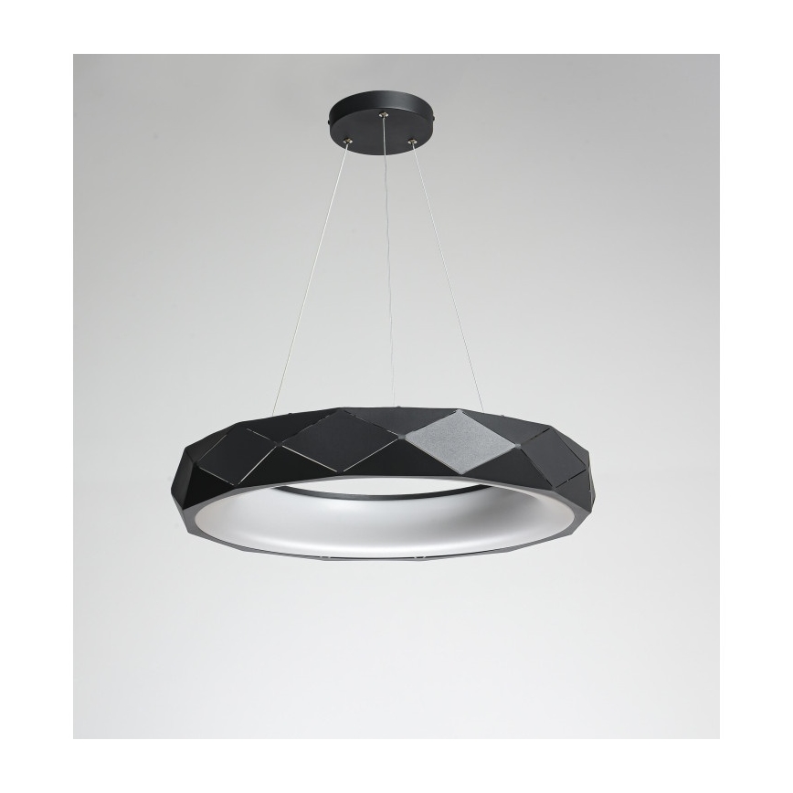 LED liustra REUS ant laido, 36W/230V, 4000K, Ø 61 cm, juoda
