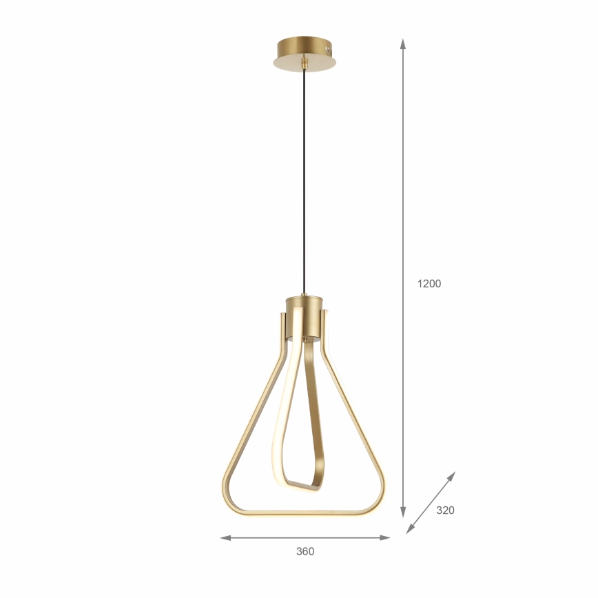 LED liustra su kabeliu ZING LED/19W/230V auksinė