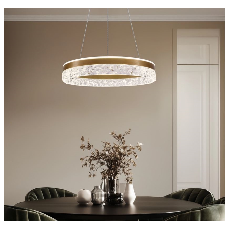 LED liustra su laidu FROZI LED/32W/230V skersmuo 50 cm auksinė