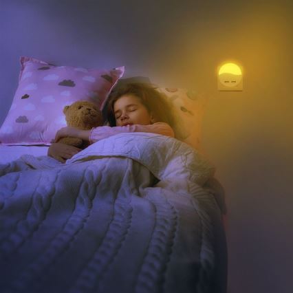 LED Lizdinė naktinė lemputė su prieblandos jutikliu 2xUSB LED/0,45W/230V 3000K