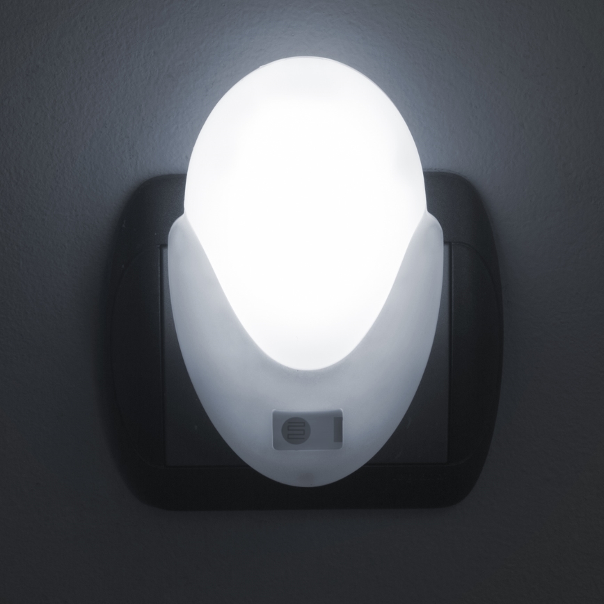 LED Lizdo orientacinė lemputė su prieblandos jutikliu LED/1W/230V