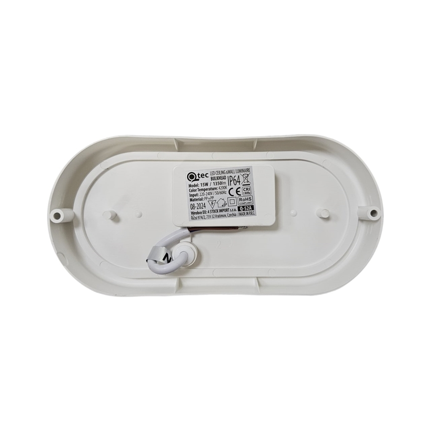 LED lubinis lauko šviestuvas LED/15W/230V 4200K 20x9,8 cm IP64 balta