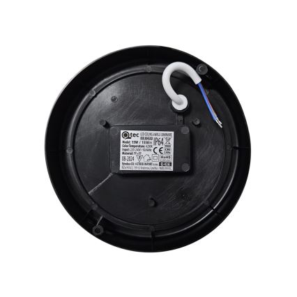 LED lubinis lauko šviestuvas LED/15W/230V 4200K diametras 15,5 cm IP64 juoda