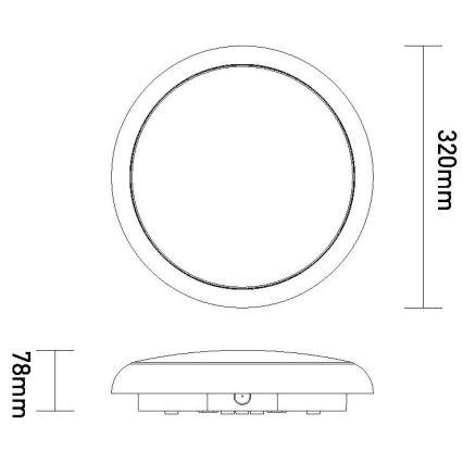 LED šviesos reguliavimas lauko Lubinis šviestuvas STROPY LED/12/15/18/22W/230V 3000/4000/6000K IP65 juoda