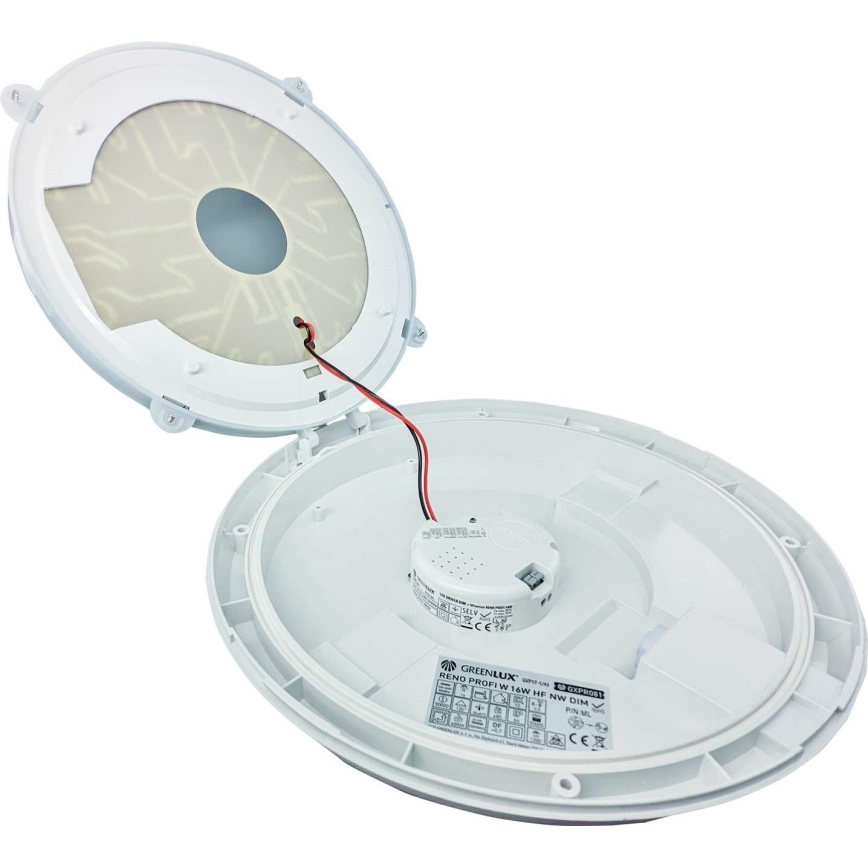 LED lubinis lauko šviestuvas su jutikliu RENO LED/16W/230V IP66 balta