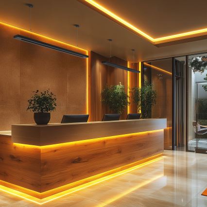 LED Lubinis/Pakabinamas šviestuvas PLANK LED/20/30/40W/230V 2700/4000/6000K CRI 90 juoda