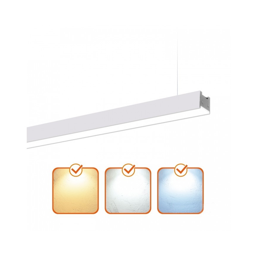 LED lubinis prigludęs arba pakabinamas šviestuvas KOLINE LED/40W/230V 3000/4000/6500K 120 cm baltas