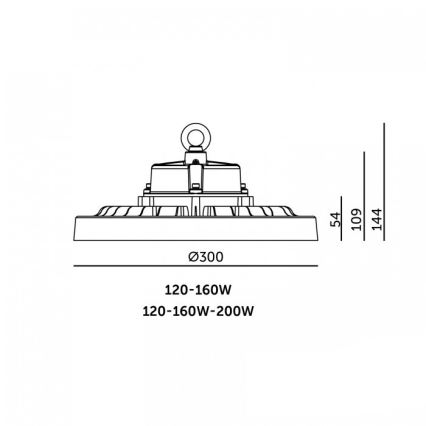 LED lubų pramoninis šviestuvas RIO PRO HIGHBAY LED/120/160W/230V 4000/5000/6000K IP66