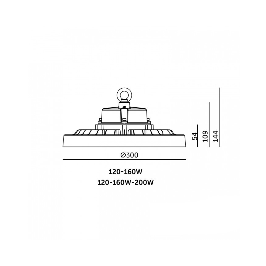 LED lubų pramoninis šviestuvas RIO PRO HIGHBAY LED/120/160W/230V 4000/5000/6000K IP66