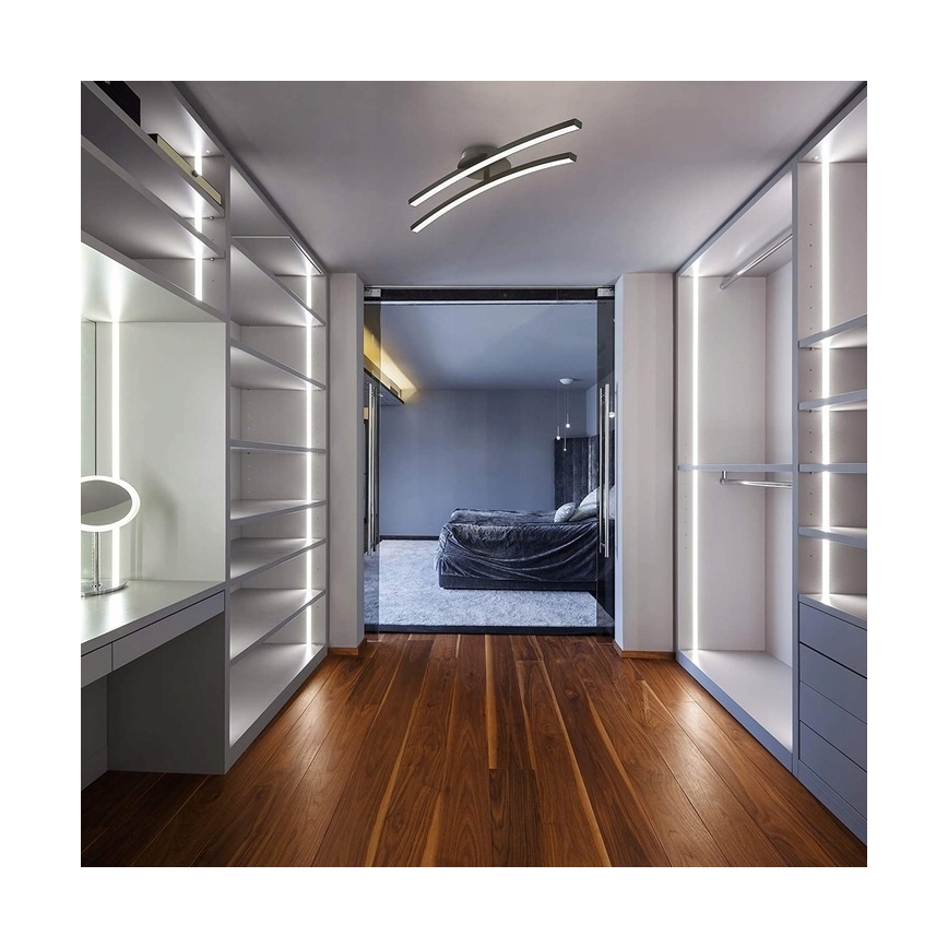 LED lubinis šviestuvas 2xLED/6W/230V 3000K juodas