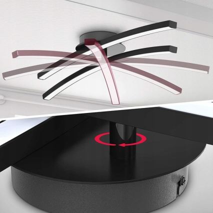 LED lubinis šviestuvas 2xLED/6W/230V 3000K juodas