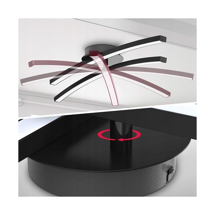 LED lubinis šviestuvas 2xLED/6W/230V 3000K juodas