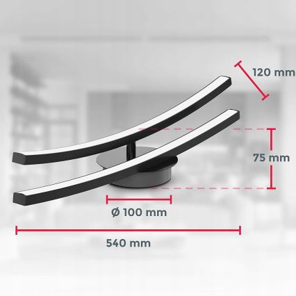 LED lubinis šviestuvas 2xLED/6W/230V 3000K juodas