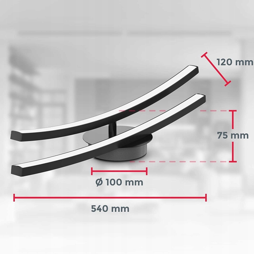 LED lubinis šviestuvas 2xLED/6W/230V 3000K juodas