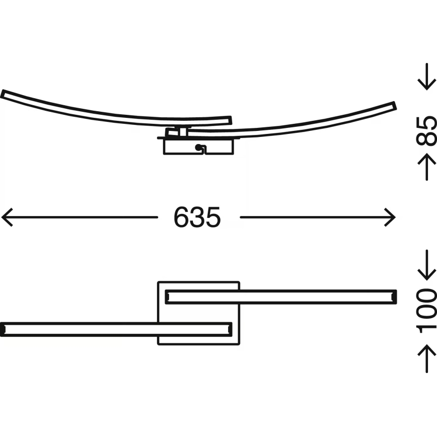 LED lubinis šviestuvas 2xLED/6W/230V 3000K matinis chromas