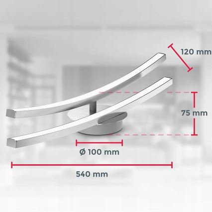 LED lubinis šviestuvas 2xLED/6W/230V blizgus chromas