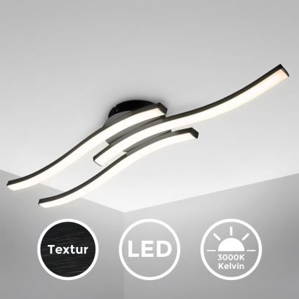 LED lubinis šviestuvas 3xLED/6W/230V 2700K juodas