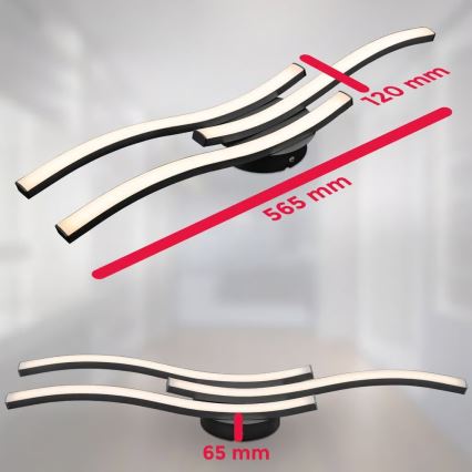 LED lubinis šviestuvas 3xLED/6W/230V 2700K juodas