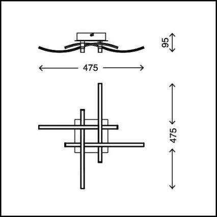 LED lubinis šviestuvas 4xLED/2,6W/230V 3000K matinis chromas