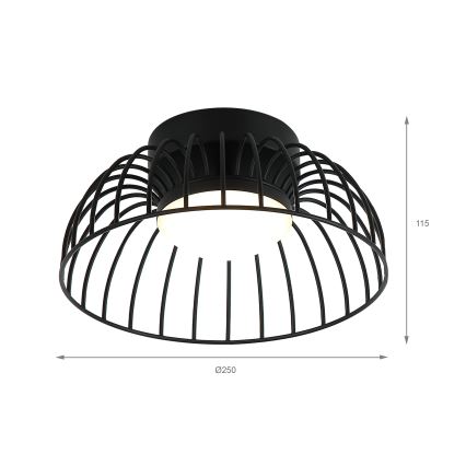 LED lubinis šviestuvas BETSY LED/12W/230V 25 cm skersmens juodas