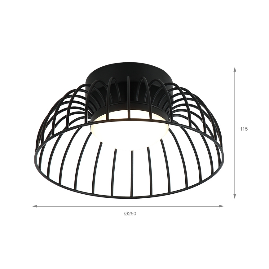LED lubinis šviestuvas BETSY LED/12W/230V 25 cm skersmens juodas