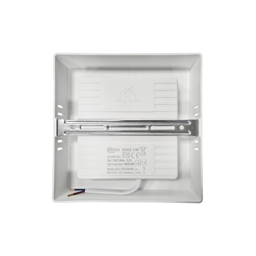 LED lubinis šviestuvas BLOCK LED/12W/230V 4000K 16,7x16,7 cm balta