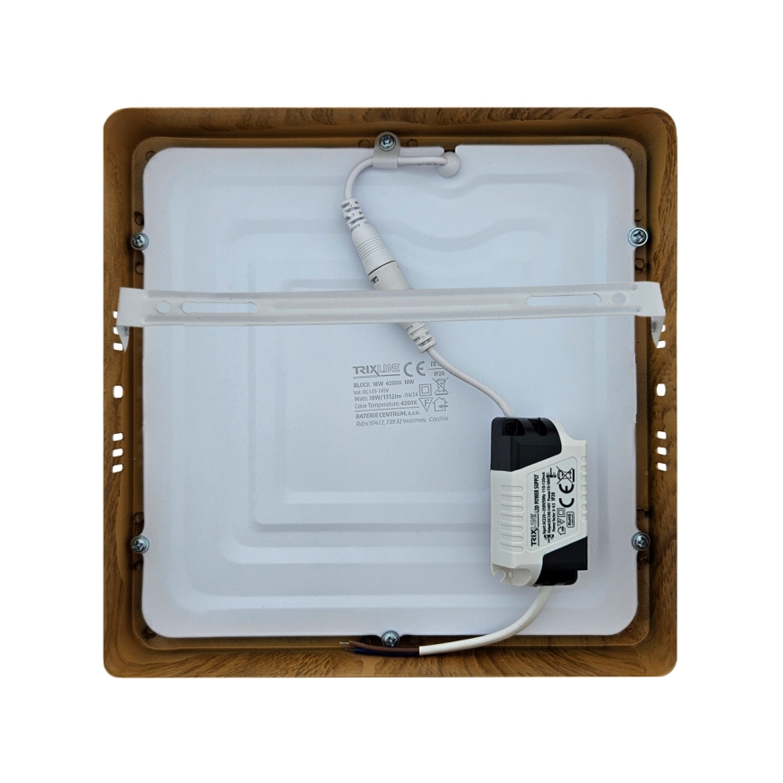 LED lubinis šviestuvas BLOCK LED/18W/230V 4200K 22x22 cm ruda