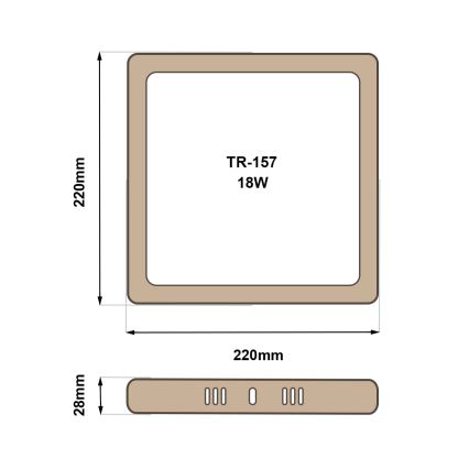 LED lubinis šviestuvas BLOCK LED/18W/230V 4200K 22x22 cm ruda