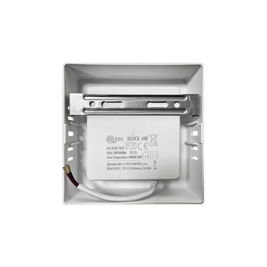 LED lubinis šviestuvas BLOCK LED/6W/230V 4000K 12x12 cm balta